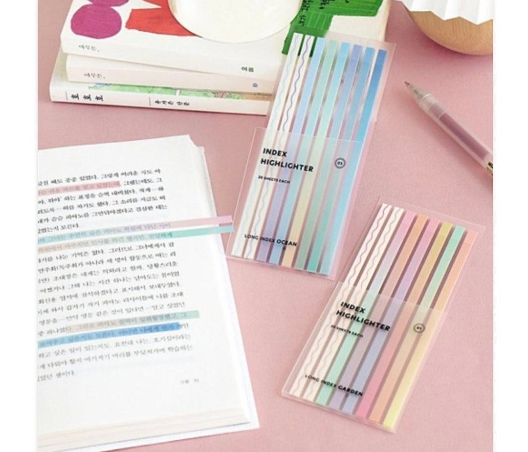 Long Index Sticky Highlighter 2types / Bookmark / Point Highlighter / Sticky Notes