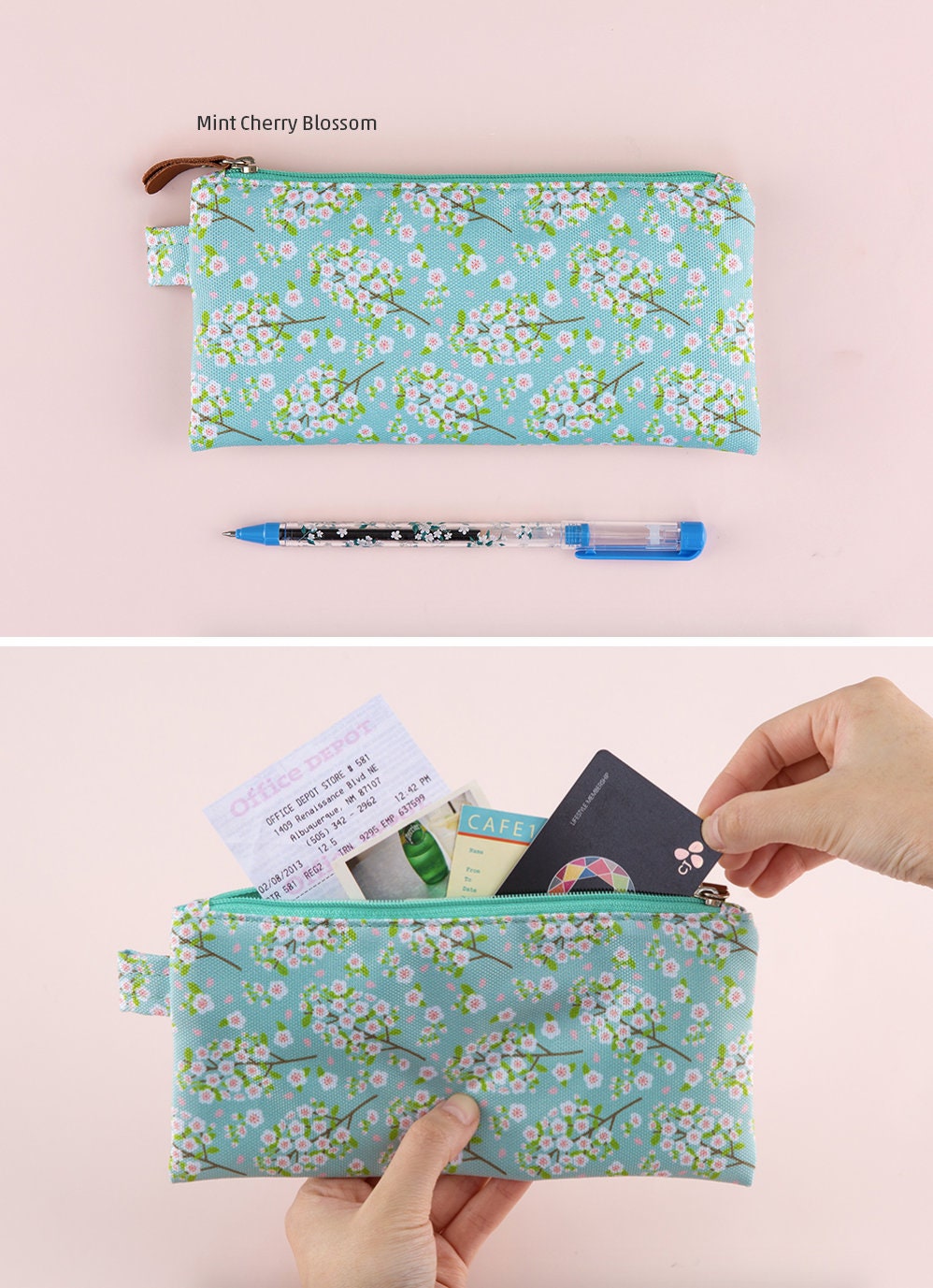 XMXY Cherry Blossoms Spring Large Capacity Pencil Case, Portable
