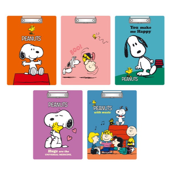 Snoopy Peanuts A4 Clip Board [5types] / Snoopy, Charlie Brown, Lucy Green, Woodstock / Colorful Memo Pad / Stationery / Scrapbooking / Gift