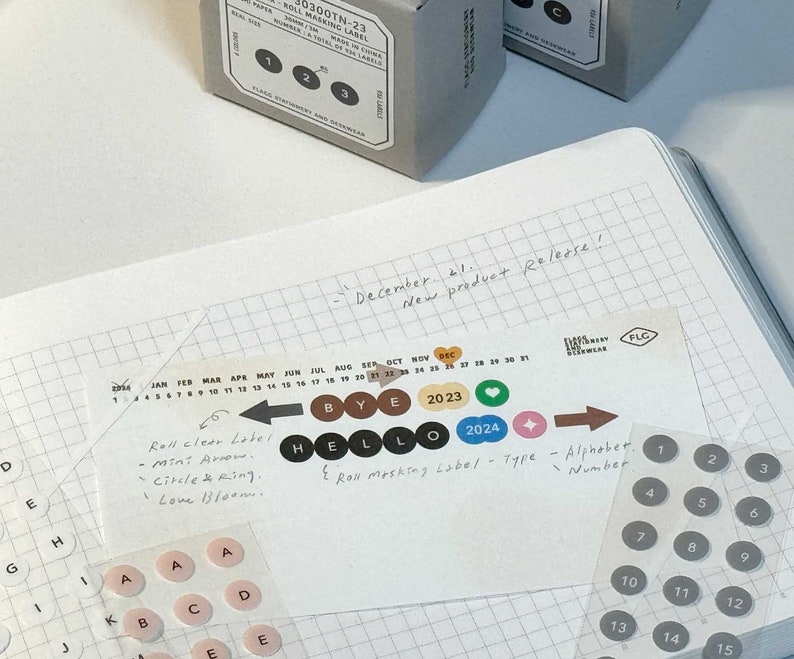 Alphabet & Number Sticker / Roll Masking Labels / Washi Tape / Scrapbooking / Decoration / Planner Stickers / Journal / School Supplies image 4