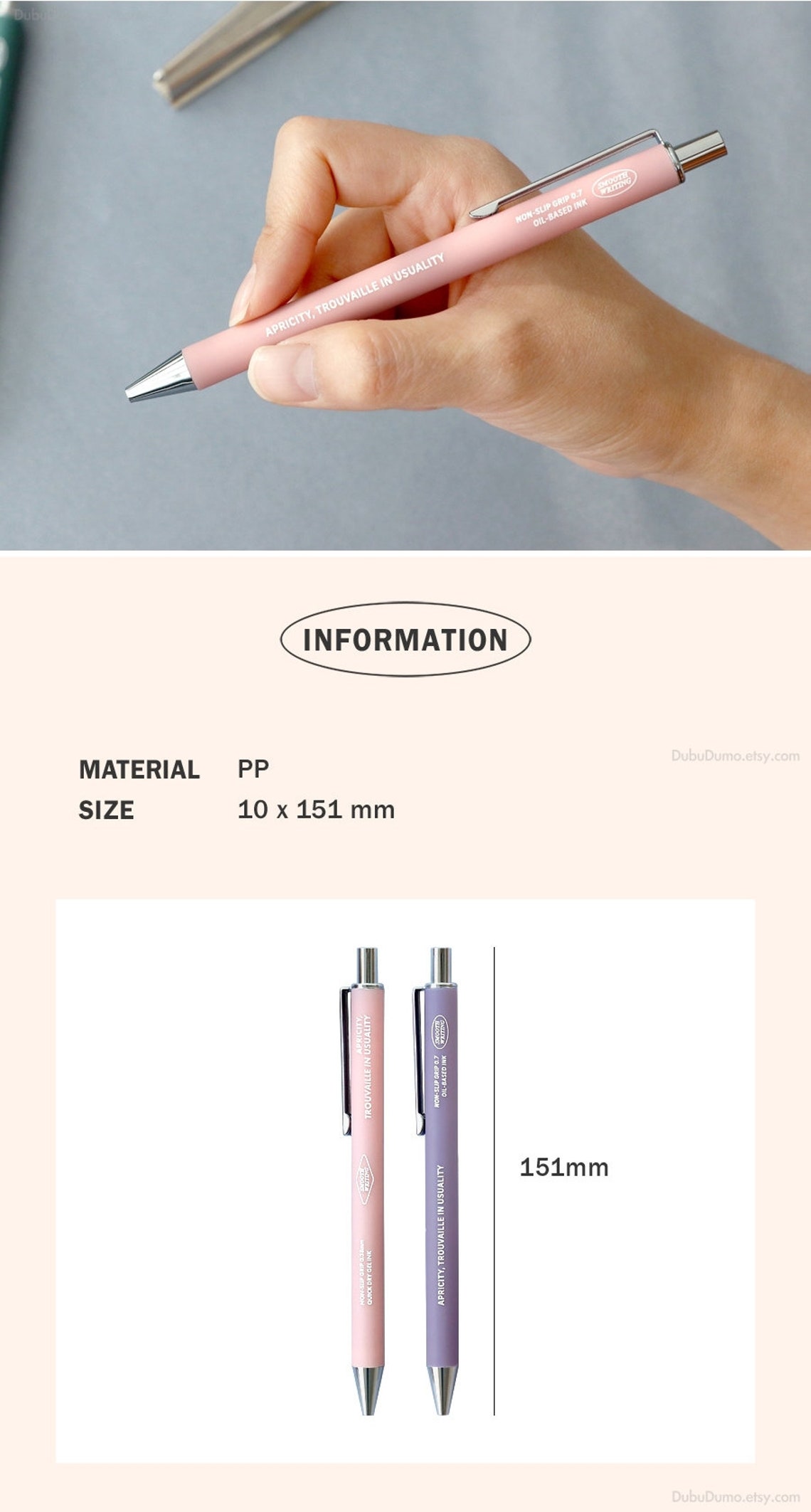 NonSlip Smooth Pen 8types / 0.38mm Gel Pen 0.7mm Ballpoint Etsy