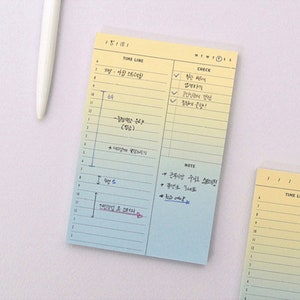 Time Line Notepads / Time Table Notepad / Colorful Notepad / - Etsy