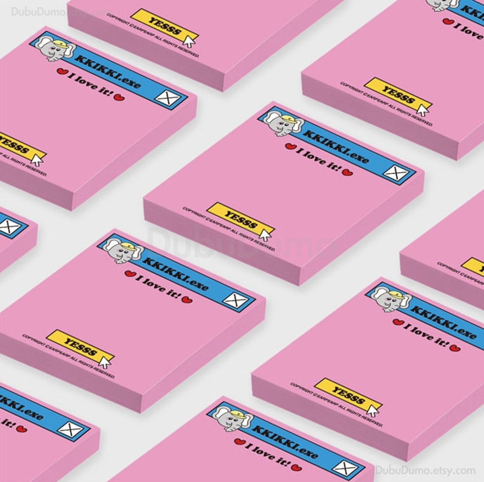 Pink Memo Pad Elephant / Colorful Notepads / Scrapbooking / Etsy