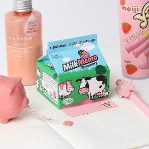 Notepad [Strawberry Milk] / 300Sheets / Notepads / Personalized Notepad / Memo pad / Sticky note / Stationery / Scrapbooking