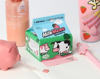 Notepad [Strawberry Milk] / 300Sheets / Notepads / Personalized Notepad / Memo pad / Sticky note / Stationery / Scrapbooking