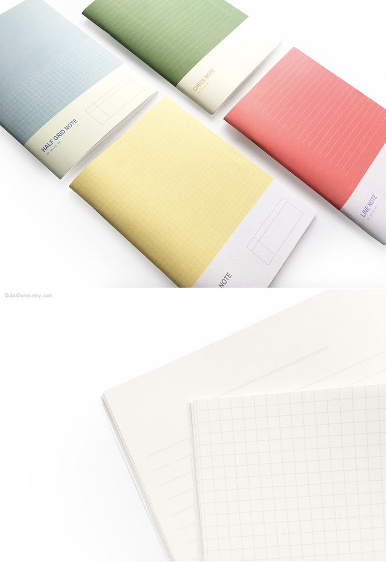 A5 Notebook / Grid Lined Notebook / Ruled Notebook / Spiral Etsy