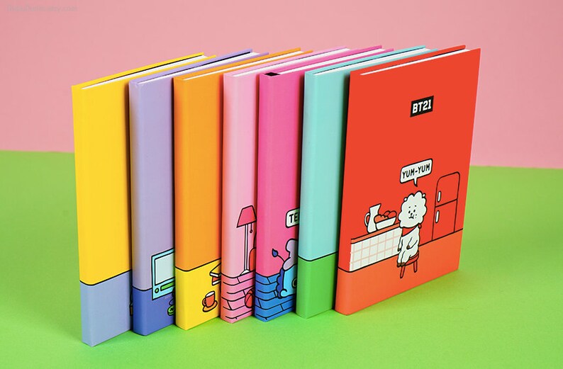 bt21 weekly planner hardcover bts monthly planner undated etsy