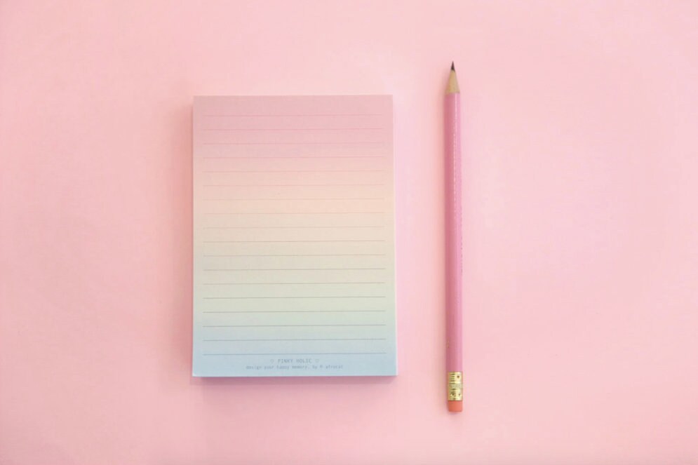 Pink Holic Notepad Ver.1 / Aurora Pink Notepads / Writing Etsy