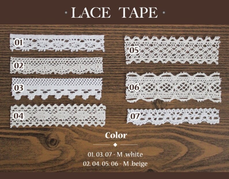 7Types Washi Tape Masking Tape Planner Tape Planner Stickers Scrapbooking Decoration Craft Supplies Cotton Lace Tapes
