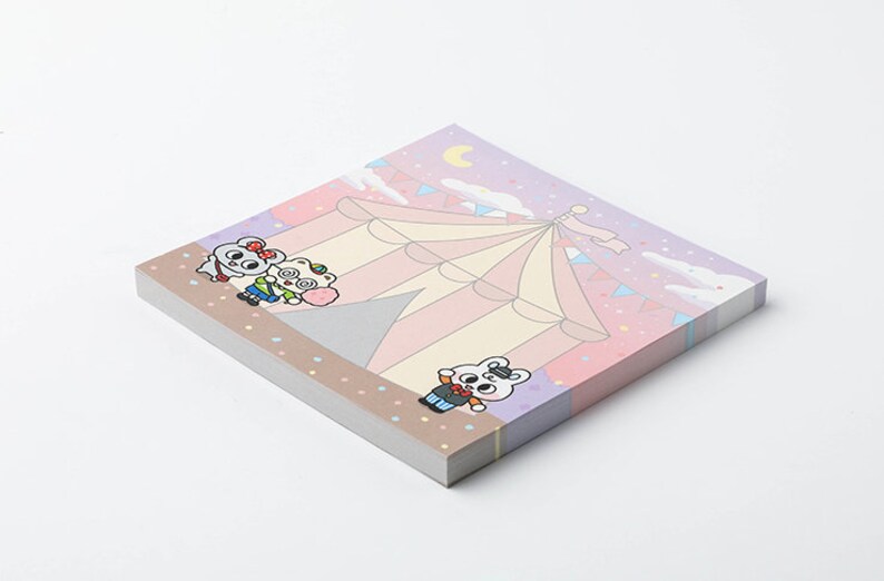 Circus Notepad Pink Notepads Cute Memo Pad Stationery Korean Scrapbooking Organize Scrapbooking School Supplies Gift for Her