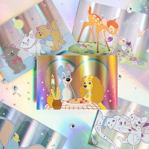 Cartes postales hologramme Disney Bambi/Dumbo/La dame et le clochard/aristochats/101 dalmatiens/mignonne carte postale/carte d'anniversaire/carte de voeux image 10