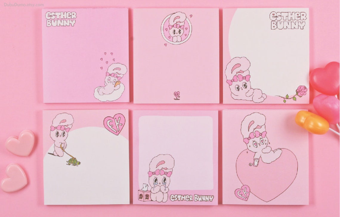 Bunny Memo Pad 12types / Rabbit / Colorful Notepad / Writing Etsy