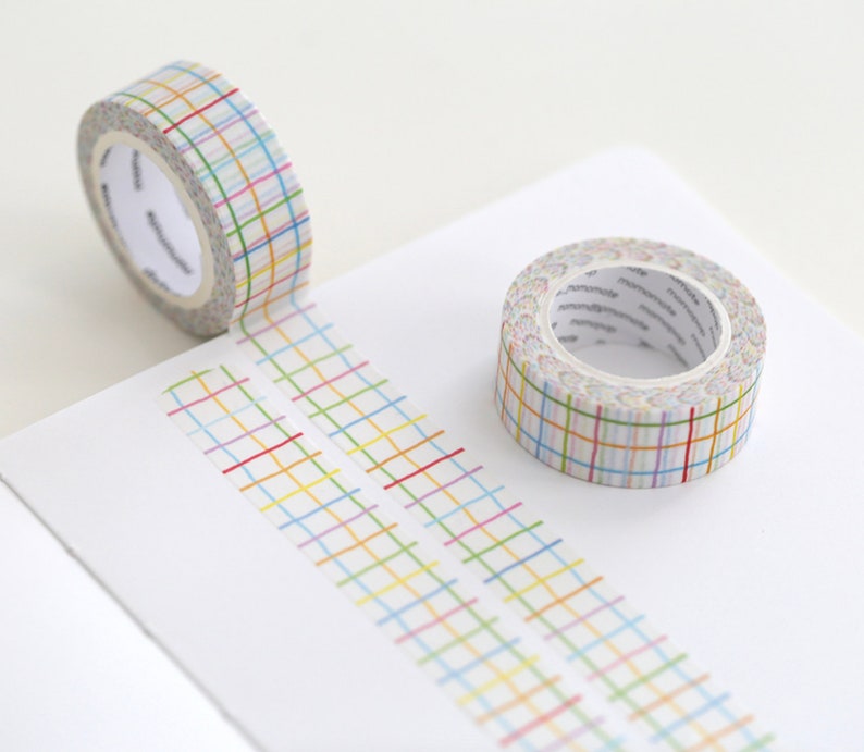 Check Washi Tape Rainbow / Crayon Masking Tape / Scrapbooking / Decoration / Planner Stickers / Planner Tape / Journal Craft Supplies zdjęcie 4