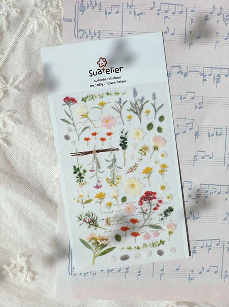 Planner Stickers Flower Letter / Floral Stickers / Diary Stickers / Journal Stickers / Scrapbooking Stickers / Decorative Sticker image 1