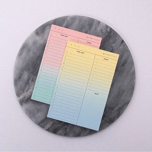 Time Line Notepads / Time Table Notepad / Colorful Notepad / - Etsy