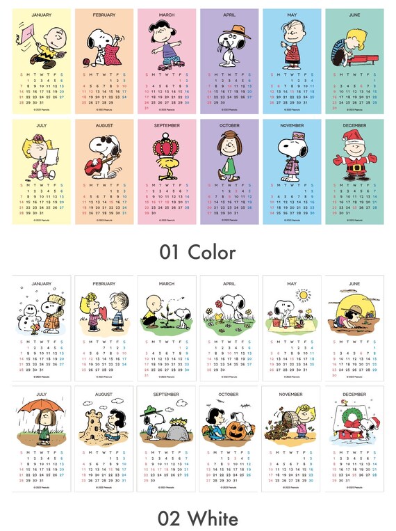 2024 Peanuts Mini Calendar Stickers / Desk Calendar / Simple Calendar / Snoopy  Calendar / 2024 Calendar / Calendar 2024 / Desk Accessories - Etsy