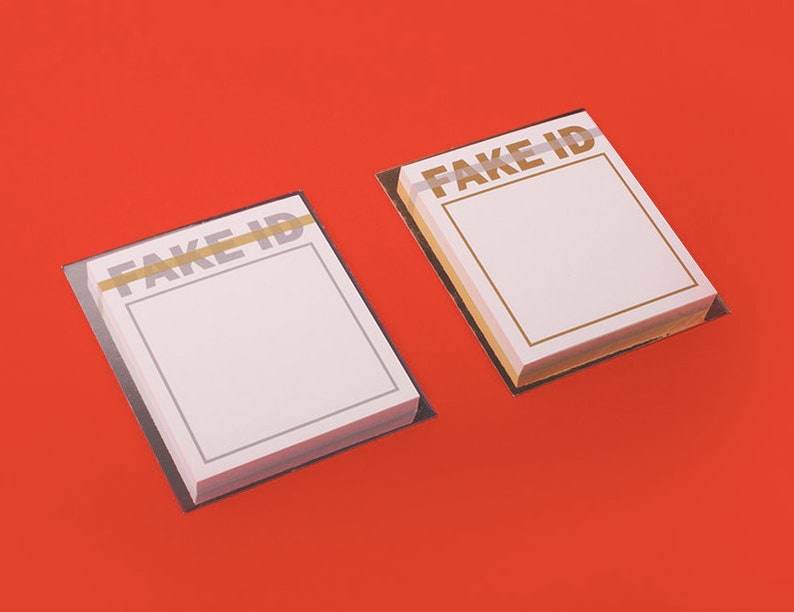 FAKE ID Notepad Unique Memo pad Funny Notepads Personalized Notepad Sticky Notes Stationery Scrapbooking Bullet Journal
