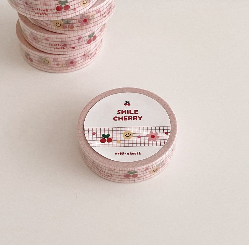 Nastro Washi Smile Cherry / Nastro per mascheratura / Scrapbooking / Decorazione / Adesivi pianificatore / Nastro pianificatore / Diario / Forniture artigianali / Fai da te immagine 2