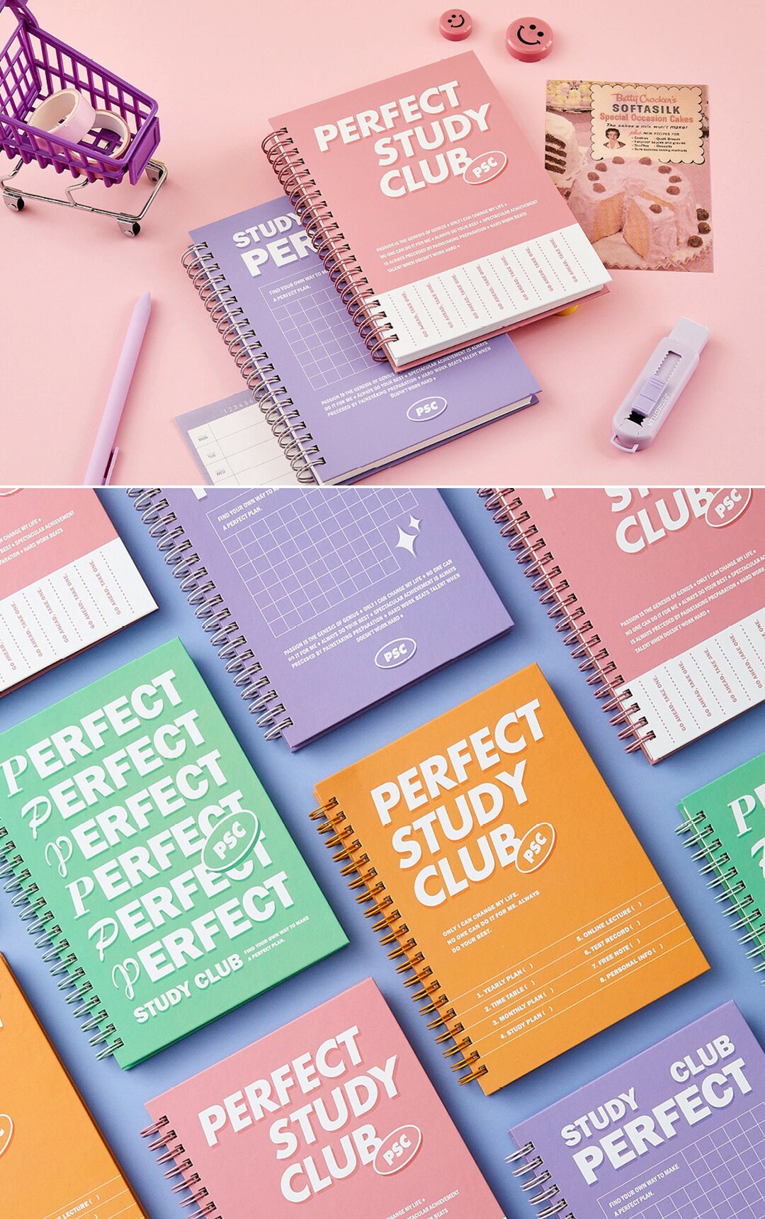 Study Planner_perfect Study Club 4colors / Monthly Planner / Undated ...