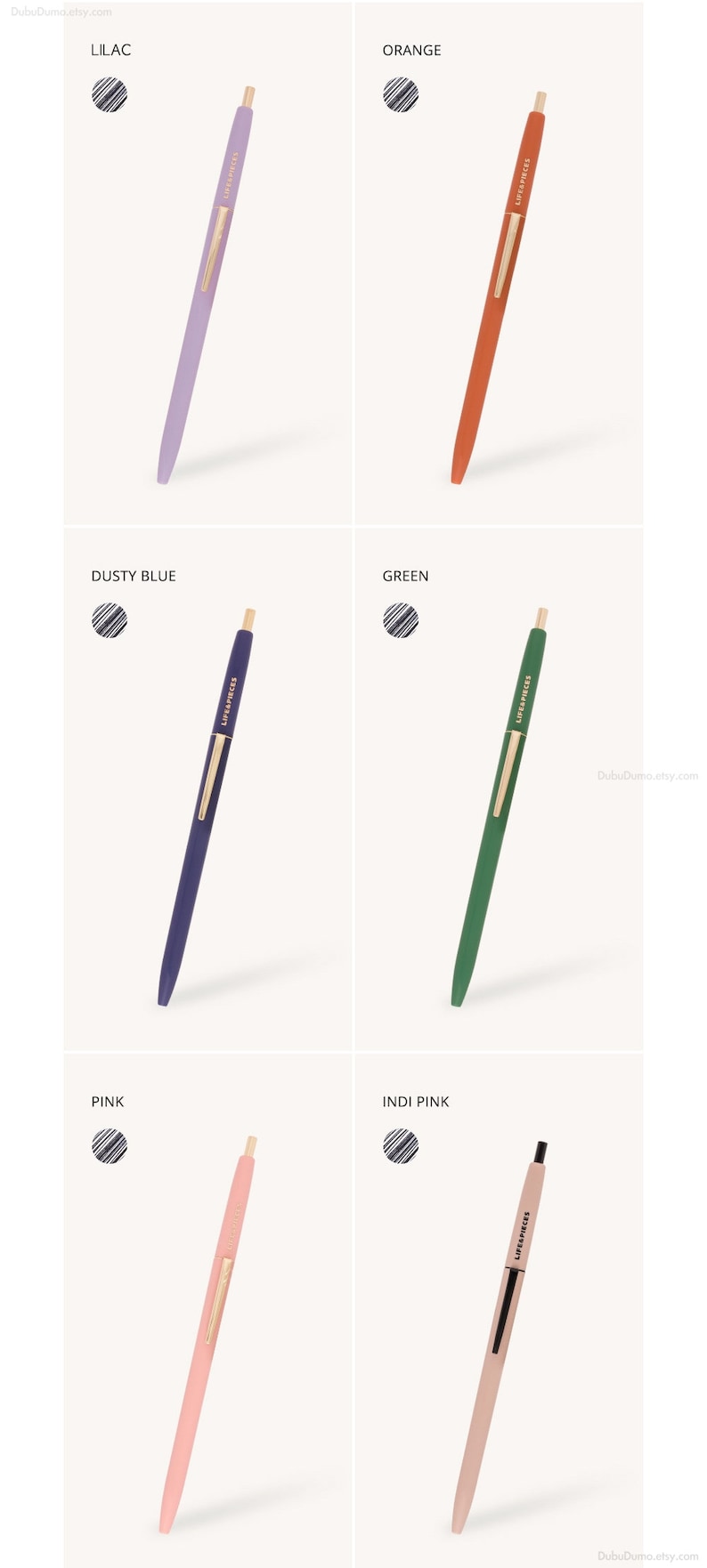 0.5mm Black ink Slim Ballpoint Pen 10 Colors / Colorful Pens / Writing Tools / Journal Pen / Planner Pen / Planner Accessory / Pen Set image 8