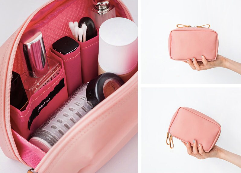 Pink Makeup Pouch / Makeup Bag / Daily Pouch / Cosmetics Pouch 