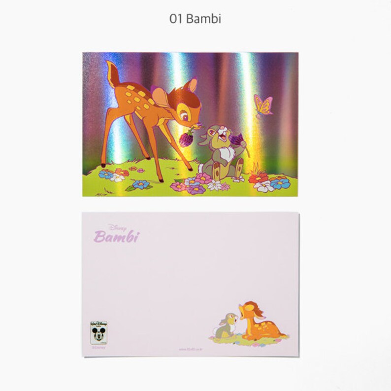 Cartes postales hologramme Disney Bambi/Dumbo/La dame et le clochard/aristochats/101 dalmatiens/mignonne carte postale/carte d'anniversaire/carte de voeux image 4