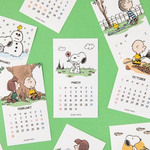 2021 Peanuts Mini Calendar Stickers / Desk Calendar / Simple Calendar /  Snoopy Calendar / 2021 Calendar / Calendar 2021 / Desk Accessories