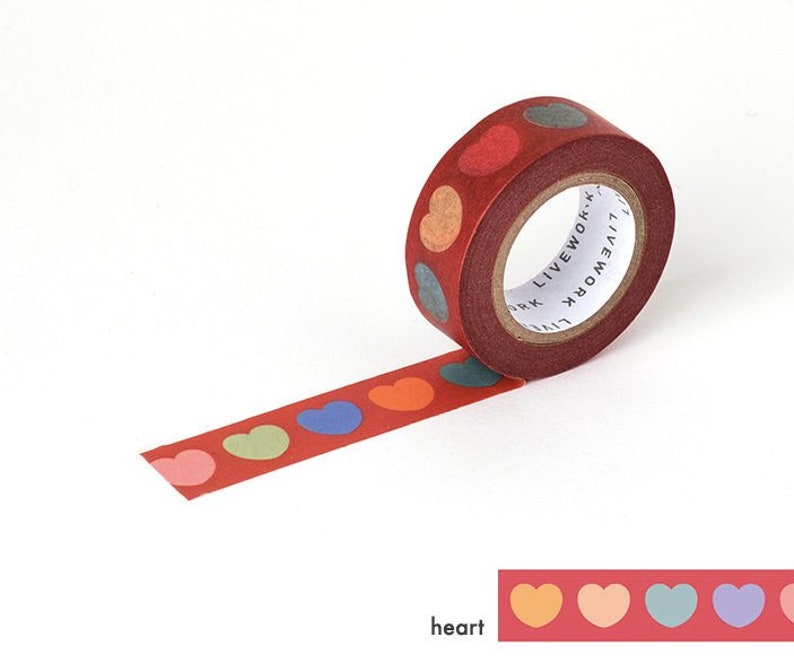 Washi Tape Heart / Masking Tape / Scrapbooking / Decoration Etsy