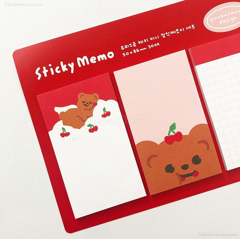 Cupid Bear Sticky Notes Notepad Notepads Memo Pad Bookmark Index sticky note Stationery Scrapbooking School Supplies