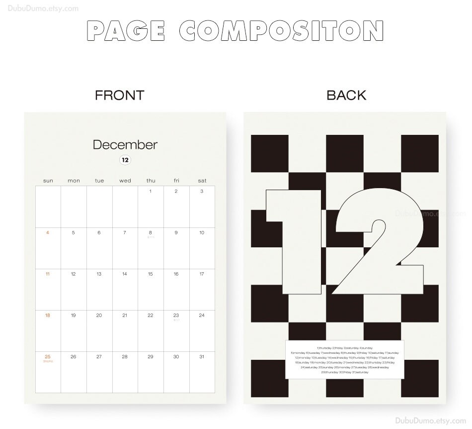 2022 Desk Calendar / 2022 Calendar / Desk Calendar 2022 / Etsy