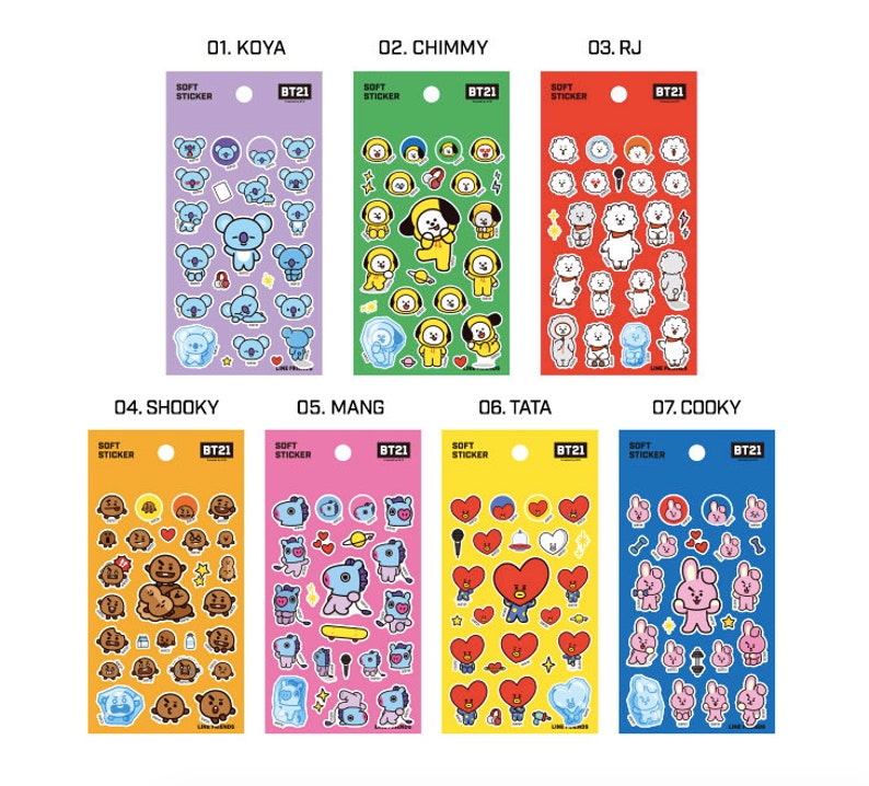 BT21 Planner Stickers / BTS Soft Stickers / Scrapbooking / Decoration / Journal / Planner Supplies / DIY / Diary Deco Stickers image 7