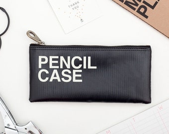 Black Pencil Case VER.1 / Pen case / Pencil Pouch / Pen Pouch / Zipper Pouch / Zipper Bag / Makeup Bag / Makeup Pouch / School Supplies