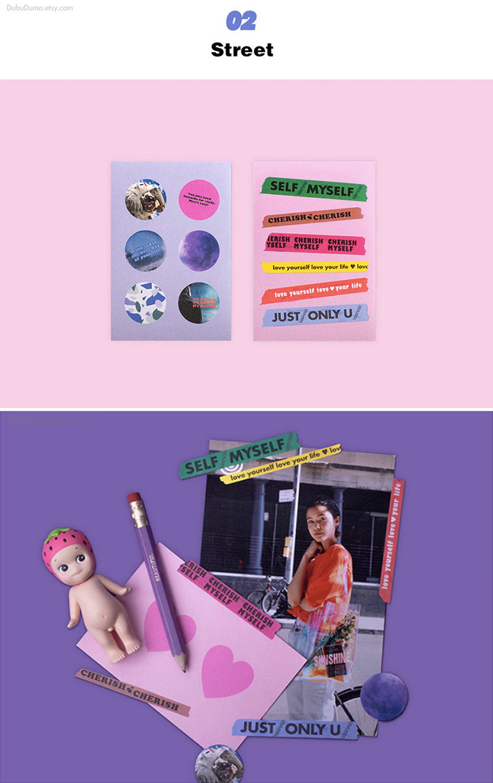 Retro Stickers 6types / Vivid Stickers / Decal Stickers / Etsy