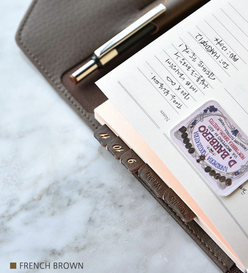 Leather Index Stickers VER.4 6colors / Tabs Stickers / Etsy