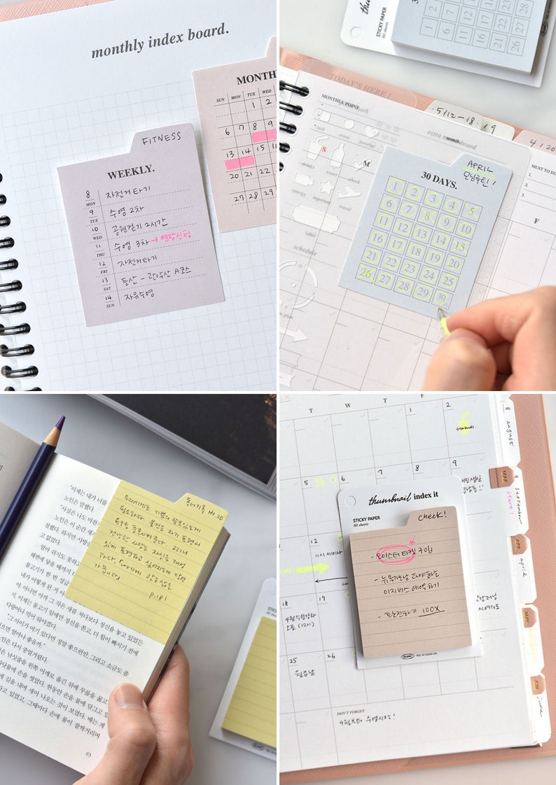 Index Sticky Notes 20types / Bookmark Sticky Note / Notepads, Notepad, Memo Pad / Korean Stationery / Scrapbooking School Supplies 画像 6