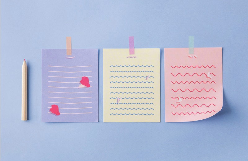 Pastel Lined Notepad / Pink Notepads / Memo Pad / Stationery / Etsy