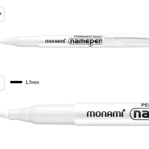 1.7mm Name Pen M _ White / White Sharpie / Highlighter / Two ways Deco Pens Set / Writing Tools / Journal Pen / Planner Pen image 5