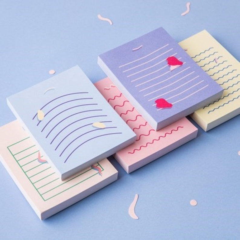 Pastel Lined Notepad / Pink Notepads / Memo Pad / Stationery / Etsy