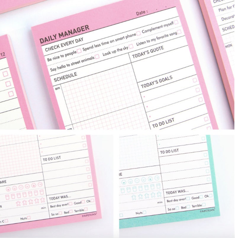 Daily Manager Notepad / Daily Planner Memo Pad / Planner / Etsy