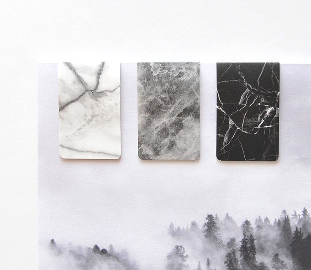3 Marble Magnetic Bookmarks / Planner Bookmark / Bookmark / - Etsy