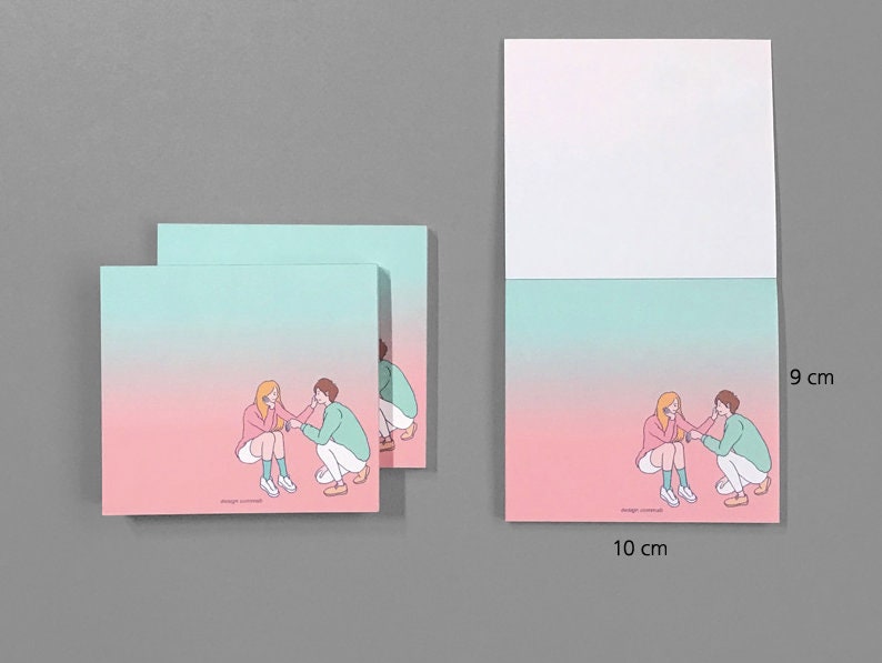 Couple Notepad / Pastel Notepads / Memo Pad / Stationery / Etsy