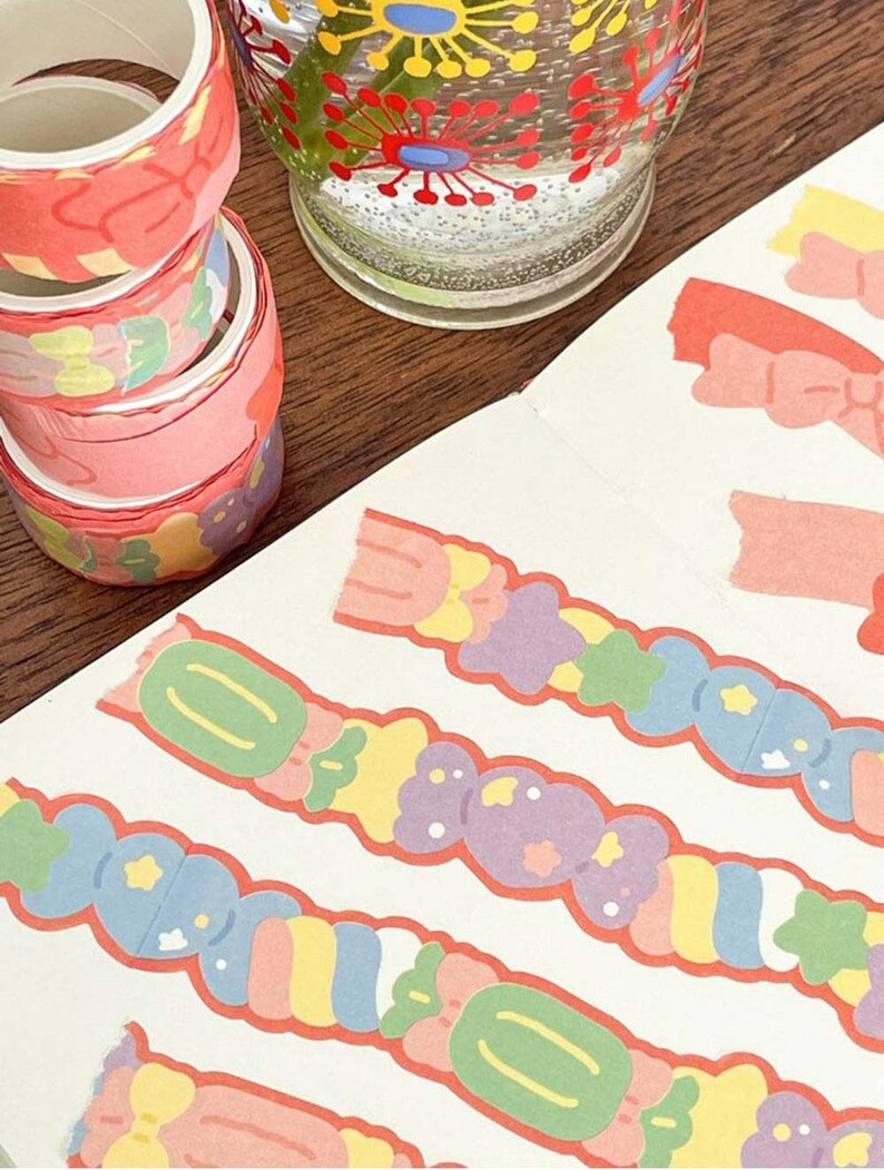 DIY Cut Washi_Ribbon 2types / Masking Tape / Scrapbooking / Decoration / Planner Stickers / Planner Tape / Journal / School Sticker image 5