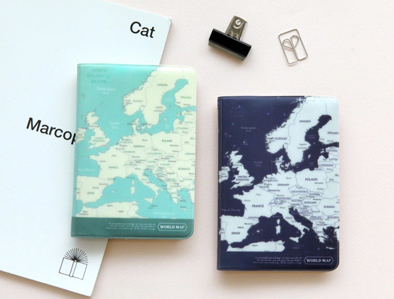 Passport Covers world Map / Personalized Passport Case / Etsy