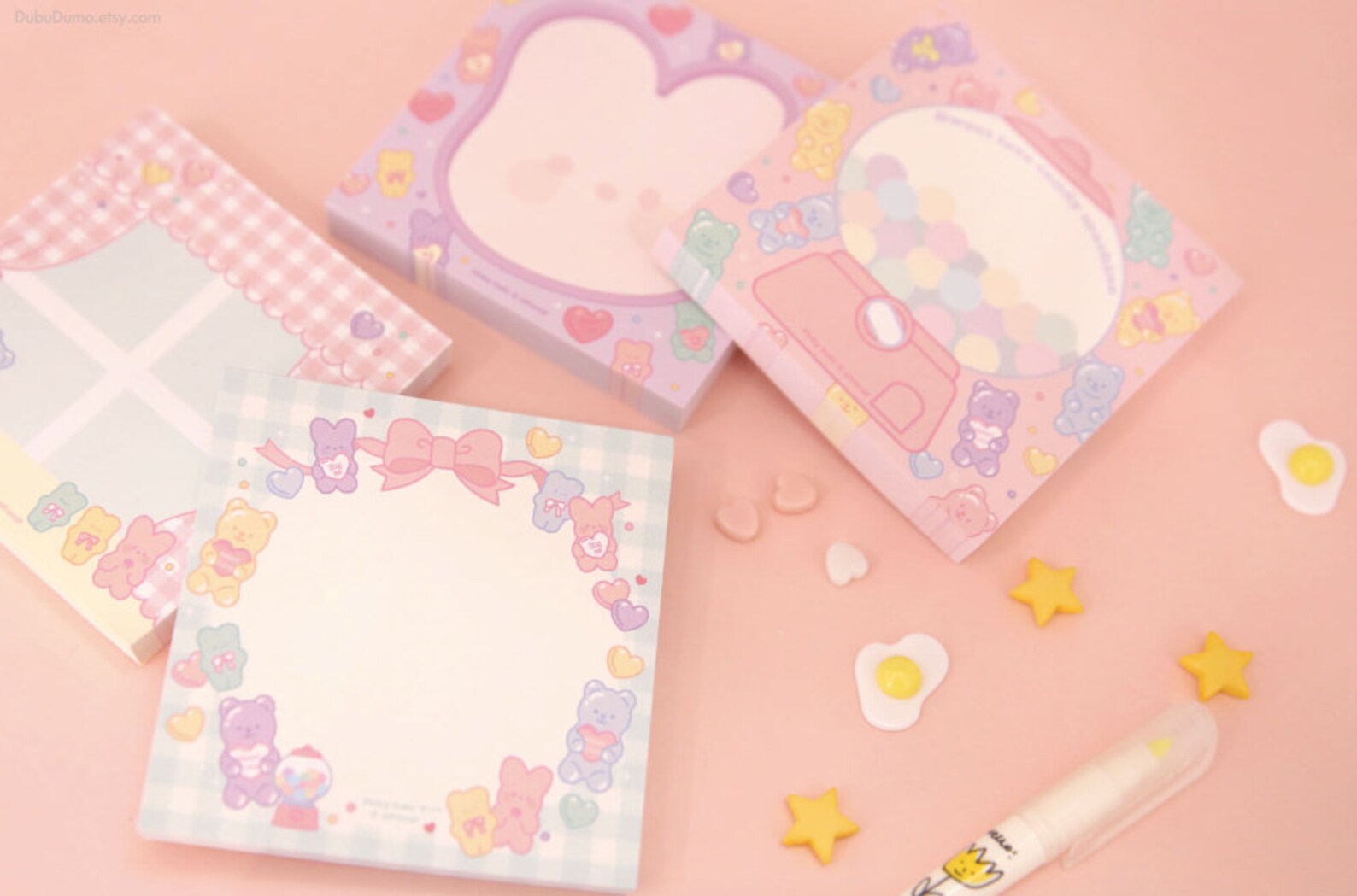 Pink Memo Pad / Colorful Notepad / Notepads / Scrapbooking / Etsy