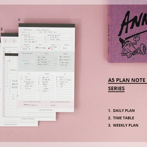 A5 Time Table Notepad / Daily Memo pad / Notepads / | Etsy