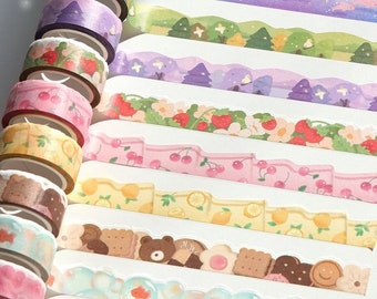 Fai da te Cut Washi_Sugar [12types] / Nastro adesivo / Scrapbooking / Decorazione / Adesivi pianificatore / Nastro pianificatore / Diario / Adesivo scuola