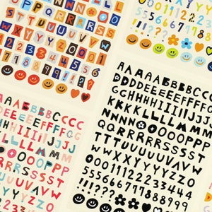 2 Sheets Alphabet Foil Stickers Small Letter Stickers BOJO Alphabet Stickers  