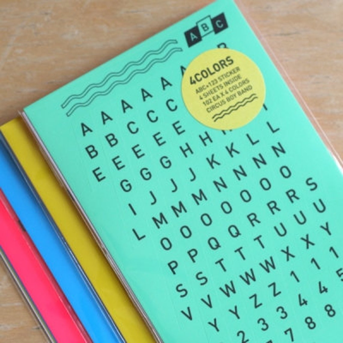 Alphabet Stickers VER.2 Pack of 4colors / Letters Stickers Etsy