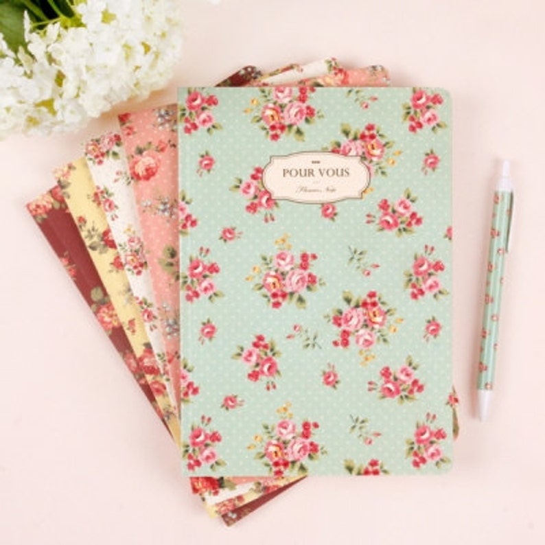 Floral Lined Notebook / Journal Notebook / Lined Journal / Etsy