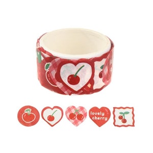 Cherry Heart Washi Tape / Lovely Masking Tape / Scrapbooking / Decoration / Planner Stickers / Planner Tape / Journal Craft Supplies DIY image 8